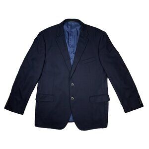 LORO PIANA x SAKS FIFTH AVENUE Classic Navy Blue Wool Super 120s Blazer sz 46 R